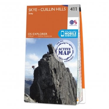 Ordnance Survey Explorer Active map 411 - Skye - Cuillin Hills (Waterproof)