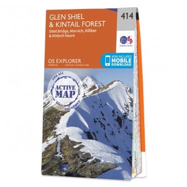 Ordnance Survey Explorer Active map 414 - Glen Shiel & Kintail Forest (Waterproof)