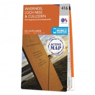 Ordnance Survey Explorer Active map 416 - Inverness, Loch Ness & Culloden (Waterproof)