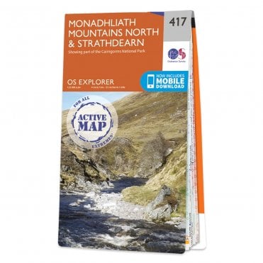 Ordnance Survey Explorer Active map 417 - Monadhliath Mountains North & Strathdearn (Waterproof)