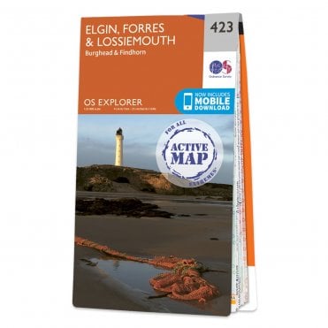 Ordnance Survey Explorer Active map 423 - Elgin, Forres & Lossiemouth (Waterproof)