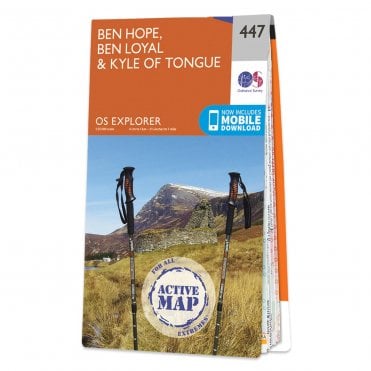 Ordnance Survey Explorer Active map 447 - Ben Hope, Ben Loyal & Kyle of Tongue (Waterproof)