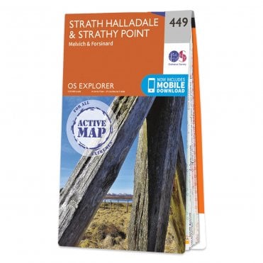 Ordnance Survey Explorer Active map 449 - Strath Halladale & Strathy Point (Waterproof)