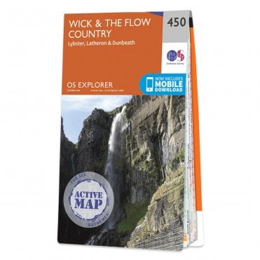 Ordnance Survey Explorer Active map 450 - Wick & The Flow Country (Waterproof)