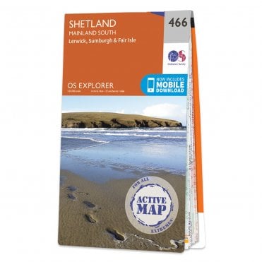 Ordnance Survey Explorer Active map 466 - Shetland - Mainland South (Waterproof)