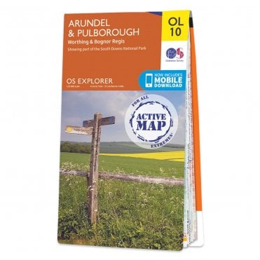 Ordnance Survey Explorer Active map OL10 - Arundel & Pulborough (Waterproof)