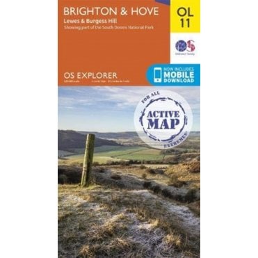 Ordnance Survey Explorer Active map OL11 - Brighton & Hove (Waterproof)