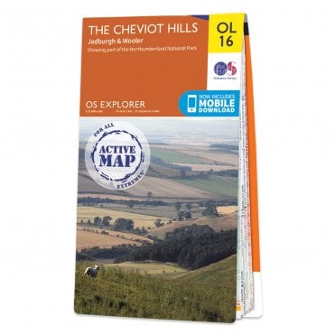 Ordnance Survey Explorer Active map OL16 - The Cheviot Hills (Waterproof)