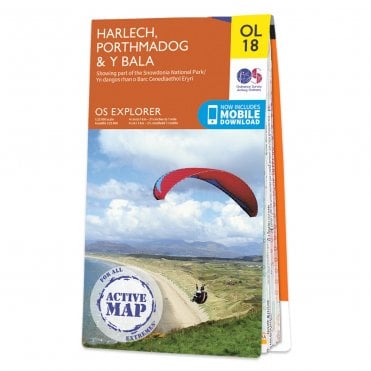 Ordnance Survey Explorer Active map OL18 - Harlech, Porthmadog & Y Bala (Waterproof)