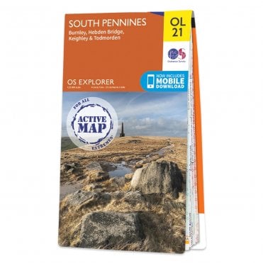 Ordnance Survey Explorer Active map OL21 - South Pennines (Waterproof)