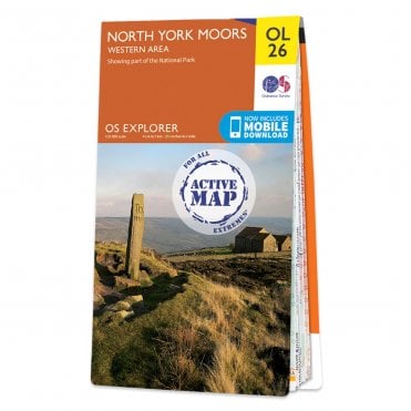 Ordnance Survey Explorer Active map OL26 - North York Moors - Western area (Waterproof)