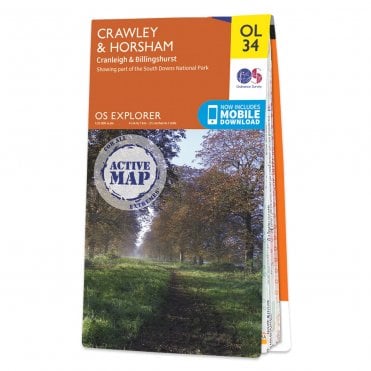 Ordnance Survey Explorer Active map OL34 - Crawley & Horsham (Waterproof)