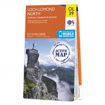 Ordnance Survey Explorer Active map OL39 - Loch Lomond North (Waterproof)