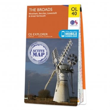 Ordnance Survey Explorer Active map OL40 - The Broads (Waterproof)