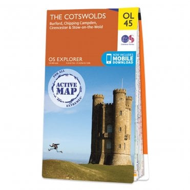 Ordnance Survey Explorer Active map OL45 - The Cotswolds (Waterproof)