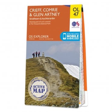 Ordnance Survey Explorer Active map OL47 - Crieff, Comrie & Glen Artney (Waterproof)