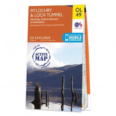 Ordnance Survey Explorer Active map OL49 - Pitlochry & Loch Tummel (Waterproof)