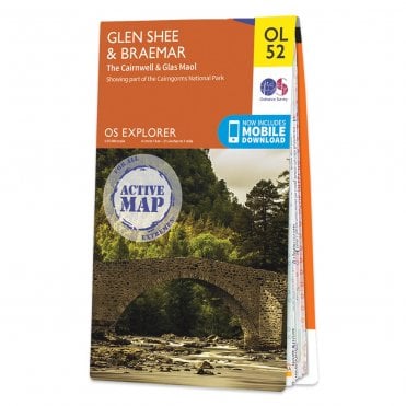 Ordnance Survey Explorer Active map OL52 - Glen Shee & Braemar (Waterproof)