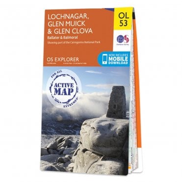 Ordnance Survey Explorer Active map OL53 - Lochnagar, Glen Muick & Glen Clova (Waterproof)