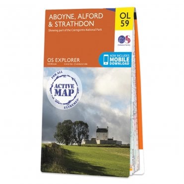 Ordnance Survey Explorer Active map OL59 - Aboyne, Alford & Strathdon (Waterproof)