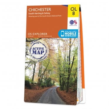 Ordnance Survey Explorer Active map OL8 - Chichester (Waterproof)