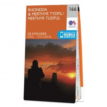Ordnance Survey Explorer map 166 - Rhondda & Merthyr Tydfil
