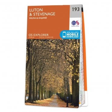 Ordnance Survey Explorer map 193 - Luton & Stevenage
