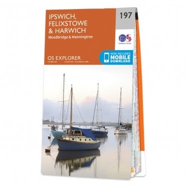Ordnance Survey Explorer map 197 - Ipswich, Felixstowe & Harwich