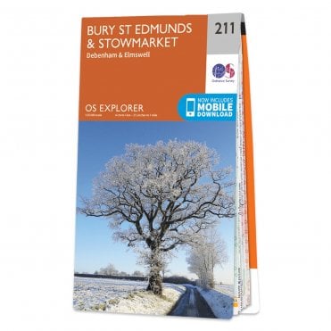 Ordnance Survey Explorer map 211 - Bury St Edmunds & Stowmarket