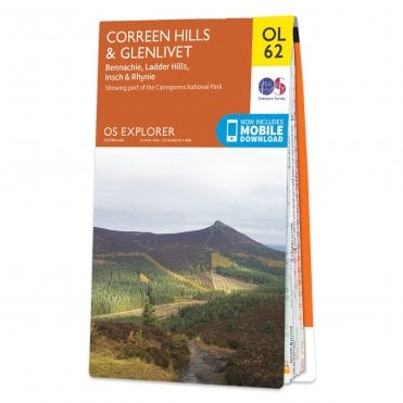 Ordnance Survey Explorer map OL62 - Coreen Hills & Glenlivet
