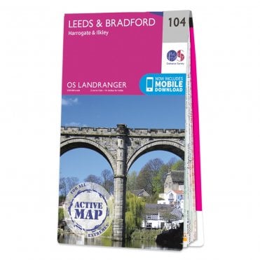 Ordnance Survey Landranger Active map 104 - Leeds & Bradford (Waterproof)