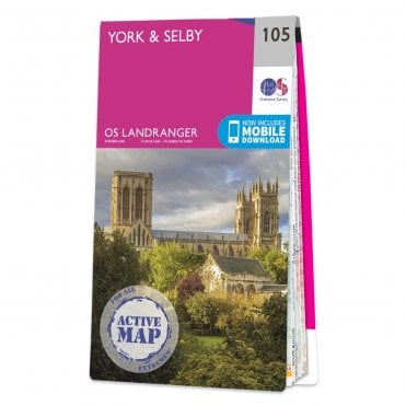 Ordnance Survey Landranger Active map 105 - York & Selby (Waterproof)