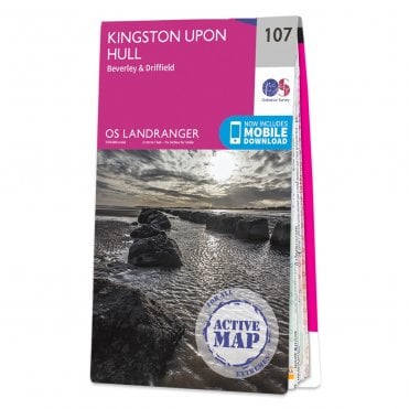 Ordnance Survey Landranger Active map 107 - Kingston upon Hull (Waterproof)