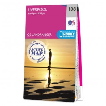 Ordnance Survey Landranger Active map 108 - Liverpool (Waterproof)