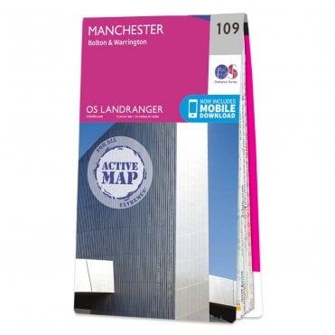 Ordnance Survey Landranger Active map 109 - Manchester (Waterproof)