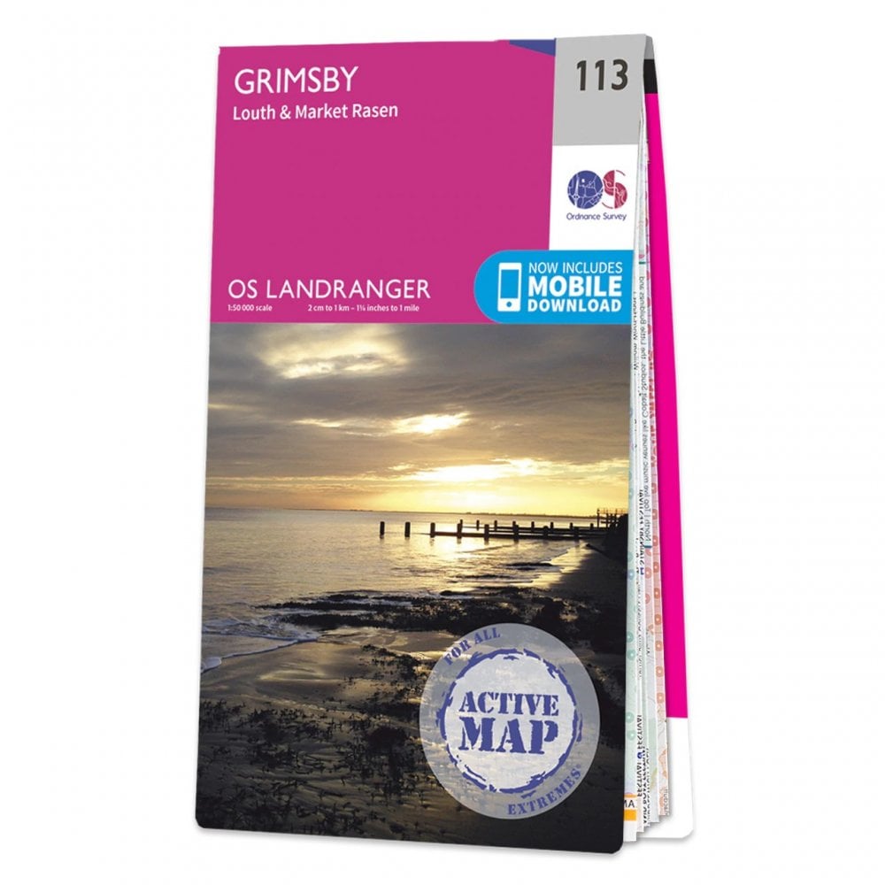 Ordnance Survey Landranger Active map 113 - Grimsby (Waterproof)