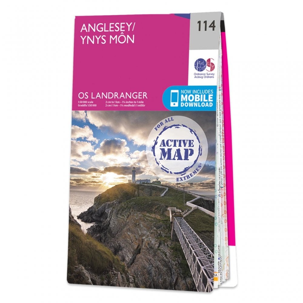 Ordnance Survey Landranger Active map 114 - Anglesey (Waterproof)