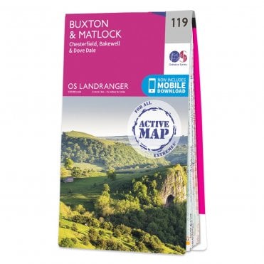 Ordnance Survey Landranger Active map 119 - Buxton & Matlock (Waterproof)