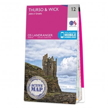 Ordnance Survey Landranger Active map 12 - Thurso & Wick (Waterproof)