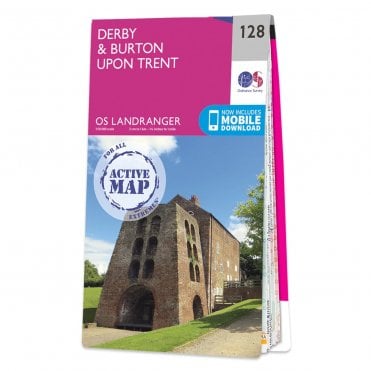 Ordnance Survey Landranger Active map 128 - Derby & Burton upon Trent (Waterproof)