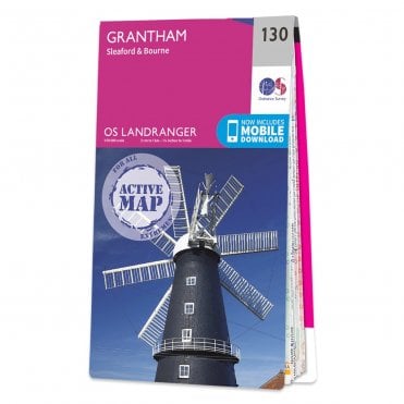 Ordnance Survey Landranger Active map 130 - Grantham (Waterproof)