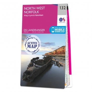 Ordnance Survey Landranger Active map 132 - North West Norfolk (Waterproof)