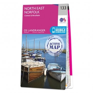 Ordnance Survey Landranger Active map 133 - North East Norfolk (Waterproof)