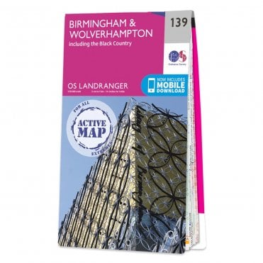 Ordnance Survey Landranger Active map 139 - Birmingham & Wolverhampton (Waterproof)