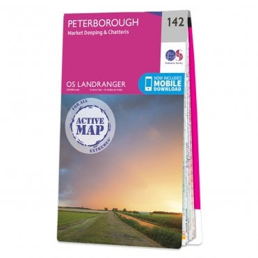 Ordnance Survey Landranger Active map 142 - Peterborough (Waterproof)
