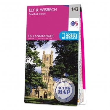 Ordnance Survey Landranger Active map 143 - Ely & Wisbech (Waterproof)