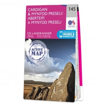 Ordnance Survey Landranger Active map 145 - Cardigan & Mynydd Preseli (Waterproof)