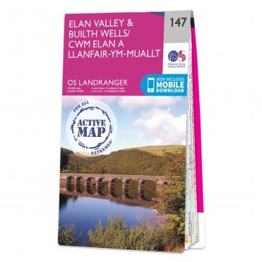 Ordnance Survey Landranger Active map 147 - Elan Valley & Builth Wells (Waterproof)