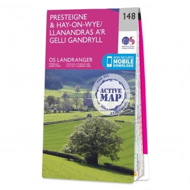 Ordnance Survey Landranger Active map 148 - Presteigne & Hay-on-Wye (Waterproof)