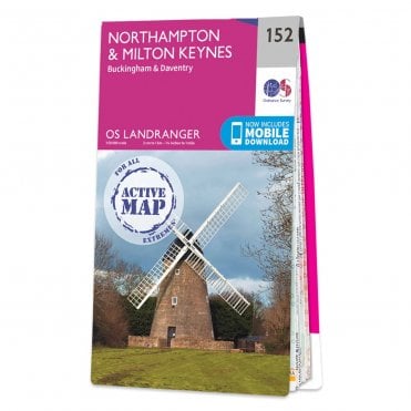Ordnance Survey Landranger Active map 152 - Northampton & Milton Keynes (Waterproof)
